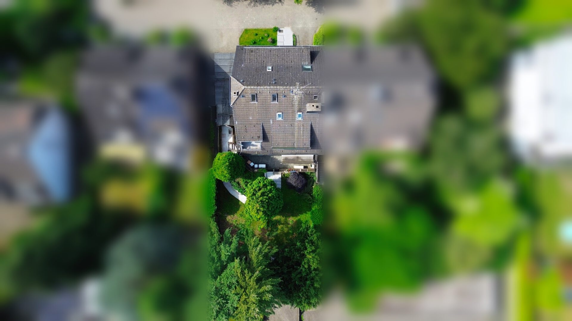 Luftaufnahme der Dachflächen